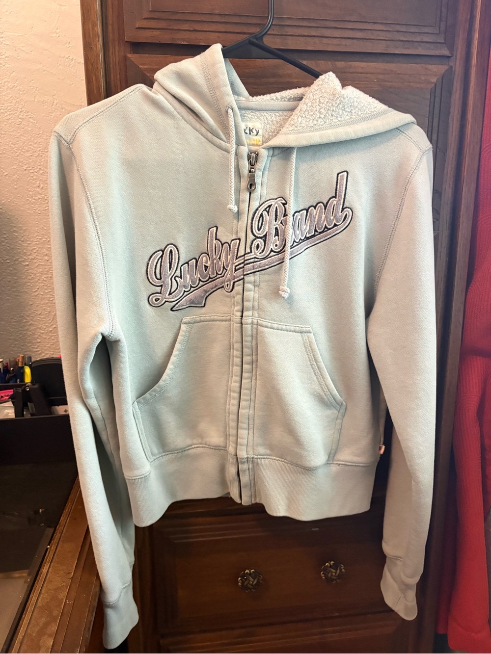 Lucky Brand Y2K Vintage Pale Blue Zip Hoodie